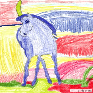Antonia (8Jahre) 'Das Blaue Pferd I' von Franz Marc
