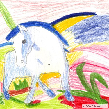 Nora (7 Jahre) 'Blaues Pferd I' von Franz Marc
